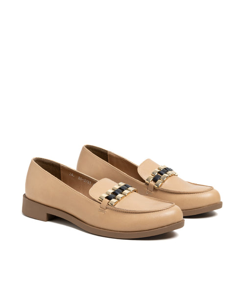 Mocasín Camel Hebilla Dorada 863781